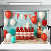 Aperturee - Aperturee Summer Soda Fresh Flag Birthday Cake Smash Backdrop